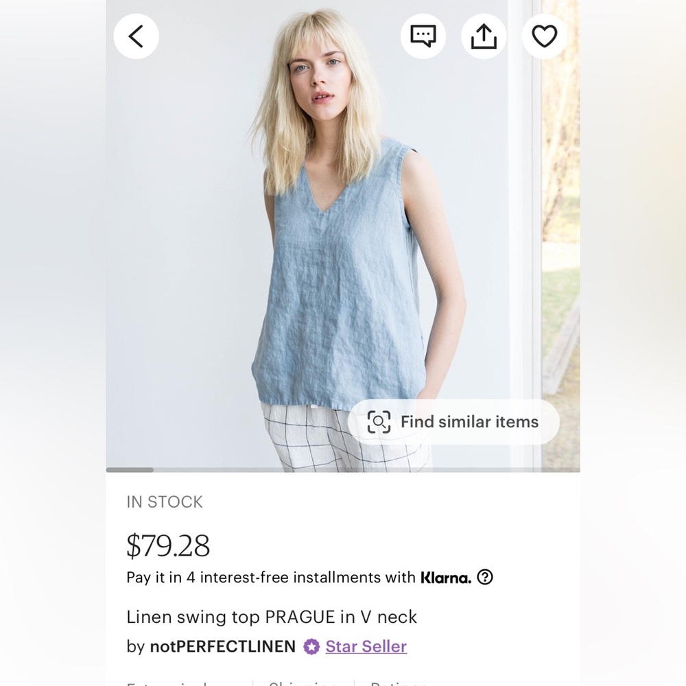 Notperfectlinen PRAGUE top V neck